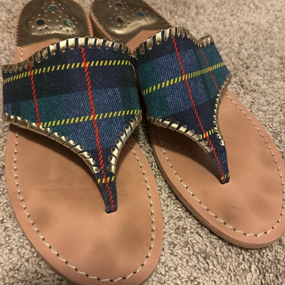 Jack Rogers Tartan Plaid Sandals Sz 9 - Picture 4 of 4